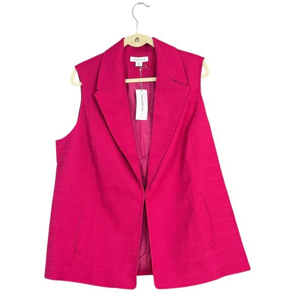 Liz Claiborne Pink Sleeveless Blazer Vest Woman’s 18W NEW Career - Picture 1 of 11